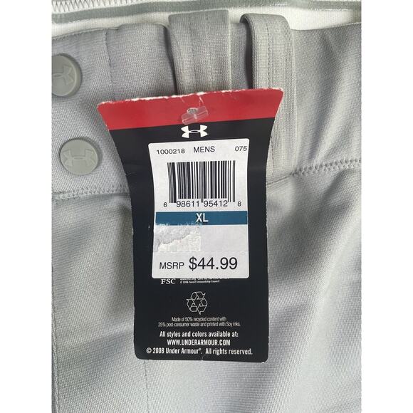 NWT Under Armour Baseball Pants XL 34x28 Heat Gear Gray NEW Stretch Waist - Picture 4 of 16